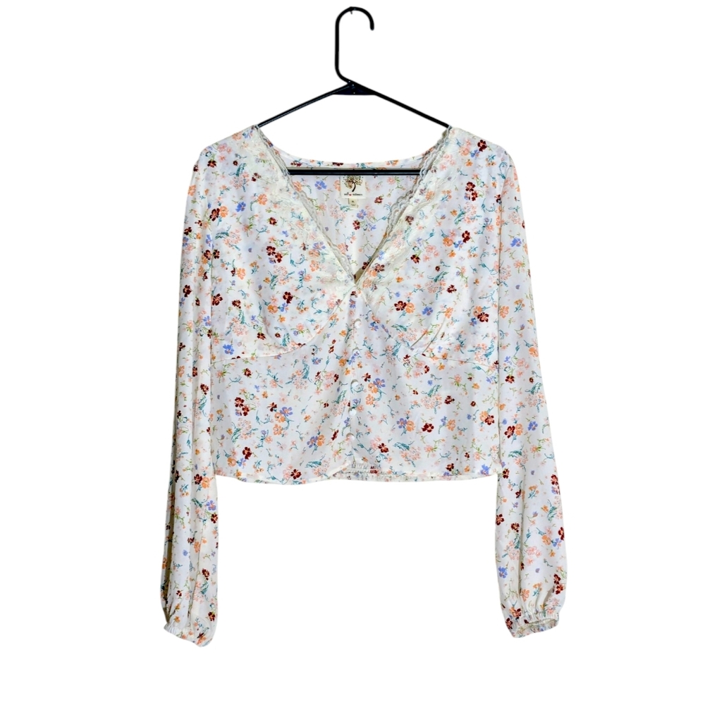 Self Esteem Women's Floral White Blouse XL